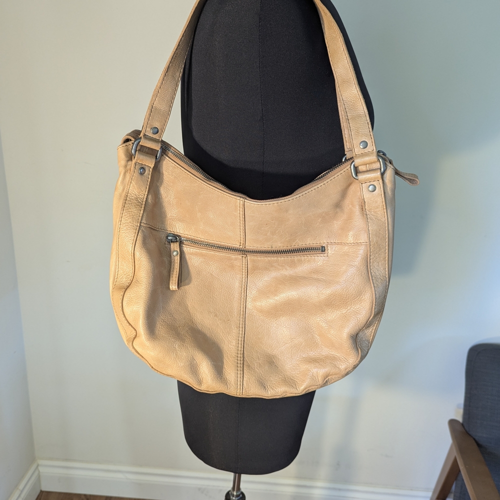 Spikes And Sparrow Tan Leather Shoulder Bag